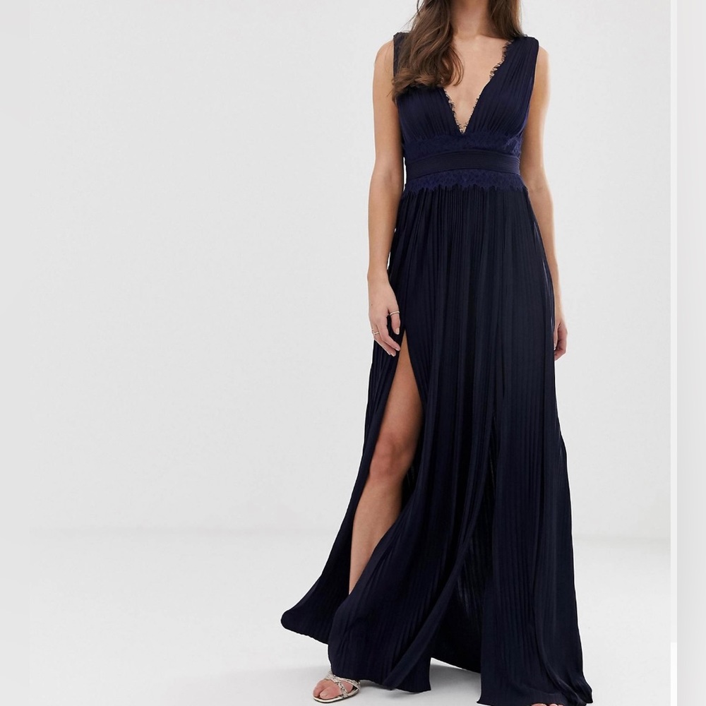ASOS Tall Lace Pleated Maxi Dress